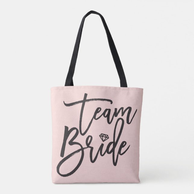 Team Bride Script Diamond Bridal Sac fourre-tout d (Dos)