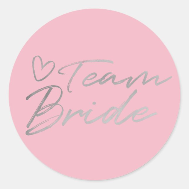 Team Bride - Silver fausse feuille autocollant (Devant)