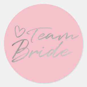 Team Bride - Silver fausse feuille autocollant