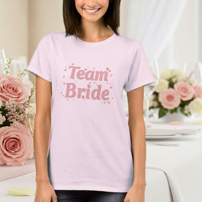 Team Bride T-Shirt for Bridesmaids - Pink design (Créateur téléchargé)