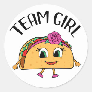 Team Girl Taco thème genre révéler des autocollant