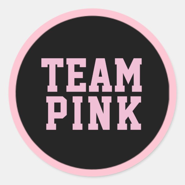 TEAM PINK Genre Révélation Bébé Douche Étiquettes  (Devant)