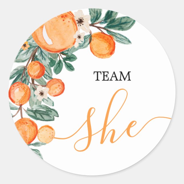 TEAM She Genre Révéler Citrus Orange Étiquettes de (Devant)