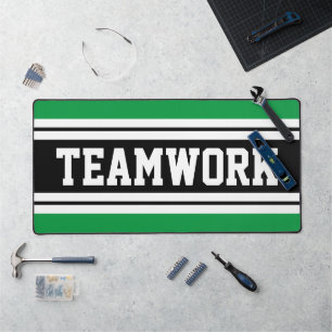 TEAMWORK Fun Green Black White Racing Stripes