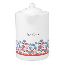 Teapot à motif floral de Cornouailles Bleues