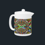 Teapot aux couleurs sud-africaines<br><div class="desc">Ajoutez une touche de fierté sud-africaine à votre heure du thé avec notre théière exclusive avec un design abstrait moderne dans les couleurs vibrantes de l'Afrique du Sud! Réalisée avec soin, cette théière allie design fonctionnel et audacieux patrimoine culturel. Le motif abstrait aux couleurs emblématiques de l'Afrique du Sud fait...</div>