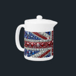 Teapot avec design aux couleurs britanniques<br><div class="desc">Faites-vous plaisir avec notre théière exclusive aux couleurs britanniques et un design Union Jack éblouissant de pierres précieuses et modernes ! Réalisée avec soin du détail, cette théière allie élégance traditionnelle et hommage contemporain au patrimoine britannique. L'Union Jack emblématique, rehaussée de pierres précieuses étincelantes, crée un effet visuel étonnant et...</div>