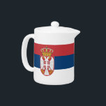 Teapot avec drapeau de Serbie<br><div class="desc">Ajoutez une touche de fierté serbe à votre tea time avec cette élégante théière arborant le drapeau de la Serbie ! Conçu pour la fonction et la fierté nationale, cette théière élégante présente les couleurs vives et l'emblème du drapeau serbe, ce qui en fait un complément significatif et attrayant à...</div>