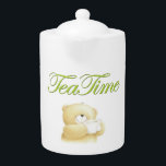 Teapot avec imprimé ours en Teddy et fleurs.<br><div class="desc">Teapot blanc aux imprimés d'ours en peluche et aux fleurs. Bon choix pour un cadeau. Si vous aimez tout imprimé et que vous voulez transférer le design à n'importe quel autre produit,  n'hésitez pas à m'envoyer un message sur les réseaux sociaux.Vous pouvez aussi regarder d'autres produits de cette collection.</div>