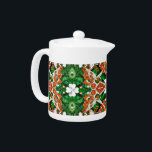 Teapot avec Irlande Couleurs Design<br><div class="desc">Ajoutez une touche de charme irlandais à votre tea time avec notre théière aux couleurs irlandaises et une feuille de trèfle design de charme de chance ! Conçu avec soin, cette théière allie fonctionnalité et fierté culturelle, ce qui en fait un complément parfait à votre cuisine ou à votre salle...</div>