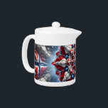 Teapot avec Norvège Couleurs Design<br><div class="desc">Ajoutez une touche d'élégance scandinave à votre tea time avec notre théière mettant en vedette Norway Colors dans un design abstrait effet 3D ! Cette théière magnifiquement conçue allie fonctionnalité et art, mettant en valeur l'iconique rouge, blanc et bleu de Norvège dans un design abstrait 3D dynamique. Le motif remarquable...</div>
