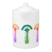 Teapot De Fleurs Colorées Inspiré De La Grèce Mycé