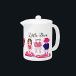 Teapot "Little Diva"<br><div class="desc">Plaques et serviettes en papier assorties disponibles ! Autres designs et produits amusants avec DIVAtude créés par Lady Denise à www.zazzle.com/LadyDenise</div>
