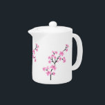 Teapot Rose Blanc Fleurs Fleurs Asiatiques Fleur P<br><div class="desc">Teapot rose blanc asiatique fleurs florales Thé Café Petit Zizzago</div>