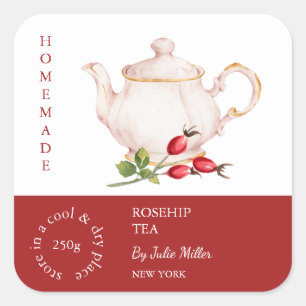 Teapot Rosehip Tea Étiquette