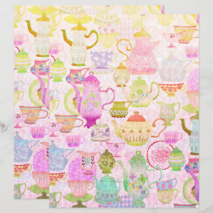 Teapot, teacup et soucoupes papier de scrapbook vi