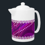 Teapots super de Bohême<br><div class="desc">points abstraits violets de bollywood rose... </div>