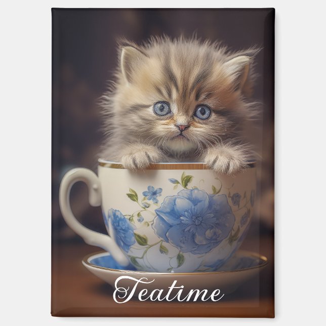 Teatime Kitten Magnet (Recto)