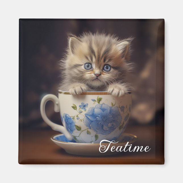 Teatime Kitten Magnet (Devant)