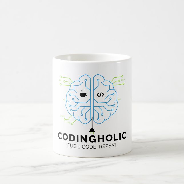 Tech Brain Coding Mug for Programmers & Coders (Centre)