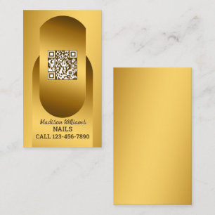 Technicien à ongles QR Carte de visite doré