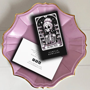 Technicien d'ongle de Tarot Carte de visite noir b