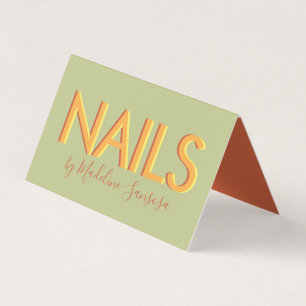 Technicien en Ongles Orange Lettres Triples Cartes