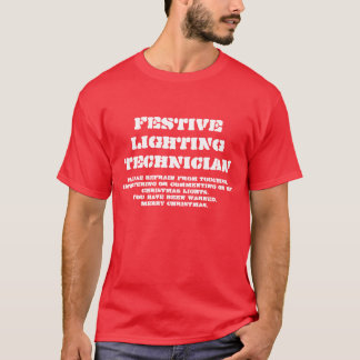 Technicien joyeux d'éclairage - T-shirt de Noël