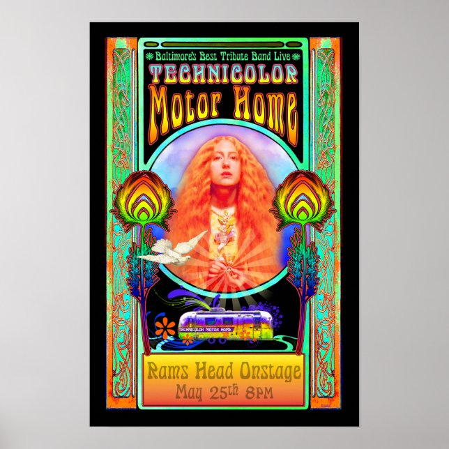 Technicolor Motor Home Band Rock Art Poster (Devant)