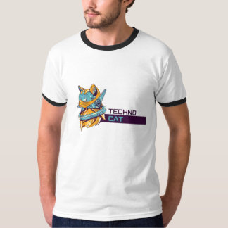 "Techno Cat - T-shirt futuriste funky"