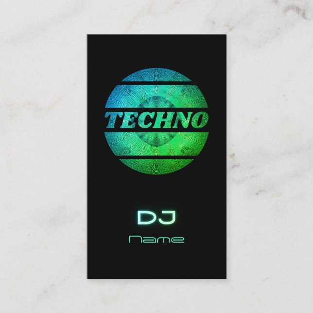 Techno music DJ Carte de visite (Devant)