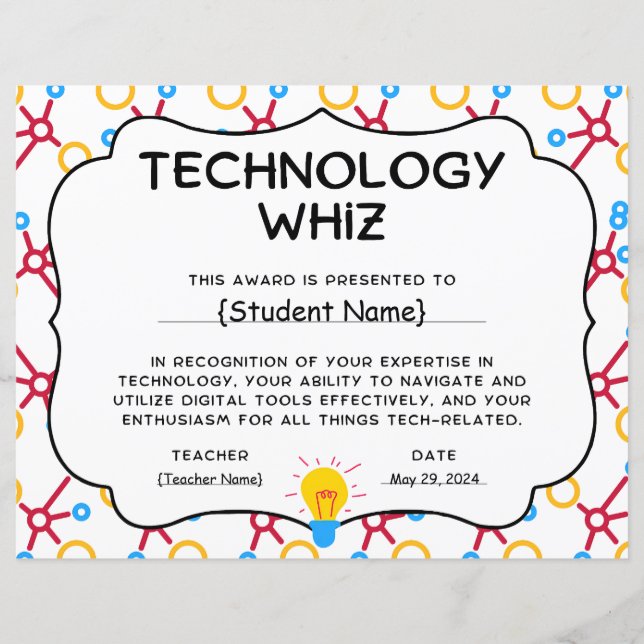 Technology Whiz Prix de la reconnaissance étudiant (Devant)