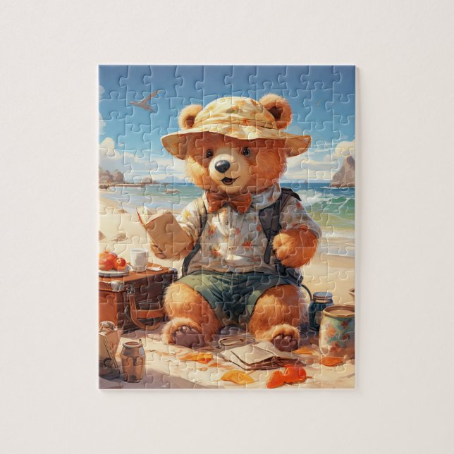 Teddy at the Beach ! Puzzle Teddy Bear (Vertical)