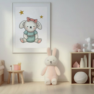 Teddy avec robe et ruban Poster