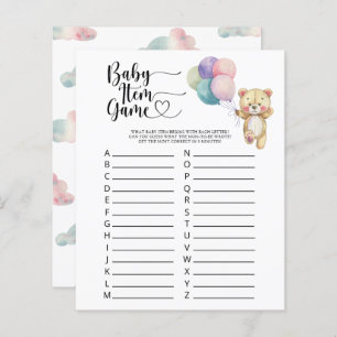 Teddy - Baby Item Jeu. Jeu baby shower