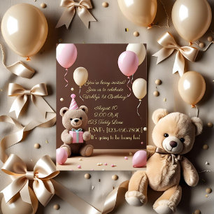 Teddy Bear 1er anniversaire Invitation pour garçon