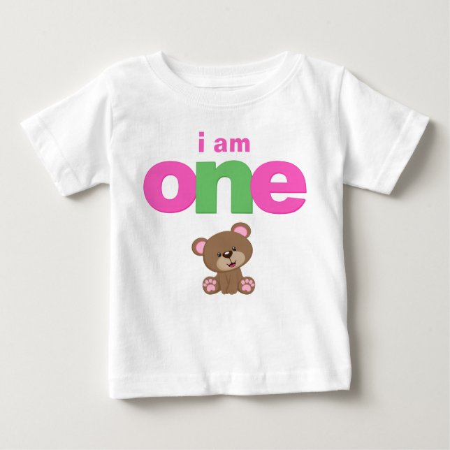 Teddy Bear 1er Anniversaire T-shirt Toddler Baby K (Devant)