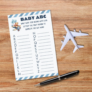 Teddy Bear Avion Boy Baby shower Baby ABC