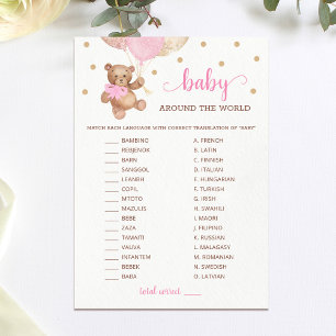Teddy Bear Baby Autour Du Monde Carte Baby shower