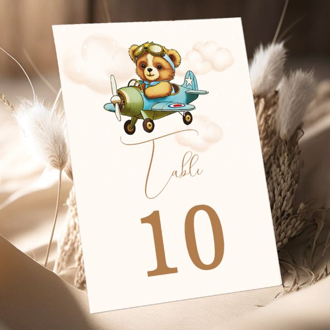 Teddy Bear Baby Avion Numéro de tableau du pilote (Teddy Bear Baby Airplane Pilot Table Number)