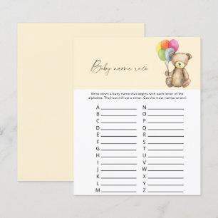 Teddy Bear - Baby name race jeu