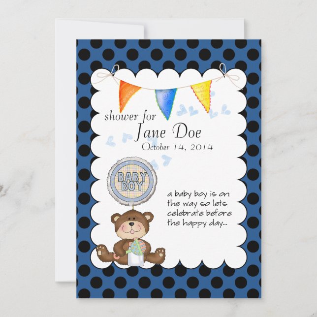 Teddy Bear Baby Show Invitation (Devant)