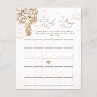 Teddy Bear Baby shower Bingo Jeu