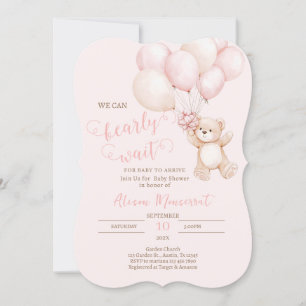 Teddy Bear Baby shower Invitation fille