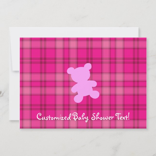 Teddy Bear - Baby shower Pink Invitation (Devant)