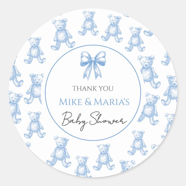 Teddy bear baby shower Sticker (Devant)