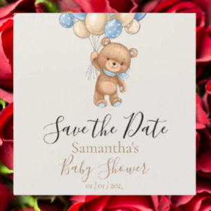 Teddy Bear Balloon Baby shower Brown Enregistrer l