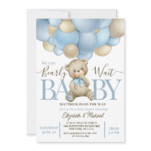 Teddy Bear Balloon Thème Baby shower Invitation