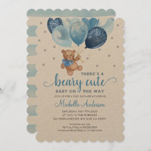 Teddy Bear Beary mignonne Baby shower Invitation