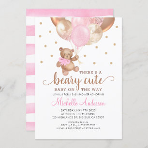 Teddy Bear Beary mignonne Baby shower Invitation